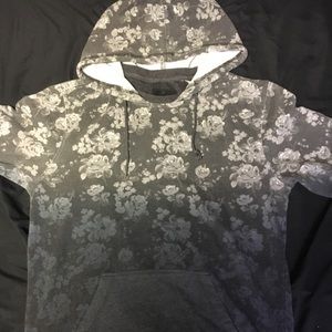 On the Byas Flower Print Hooded Long Sleeved Shirt